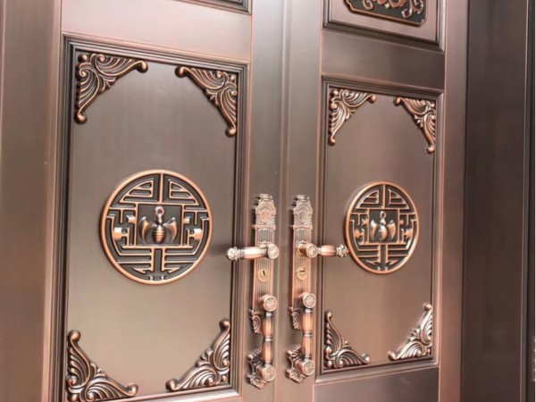 佛山銅門(mén)廠家定制銅門(mén)別墅銅門(mén)——五福臨門(mén)