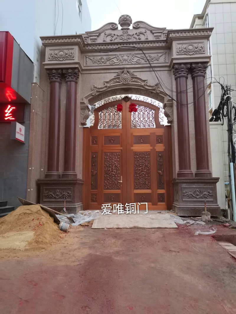 云南別墅庭院銅門 (4)